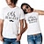 cheap T-shirts-Couple T-shirt Letter Old People 2pcs Couple&#039;s Men&#039;s Women&#039;s T shirt Tee Crew Neck White Valentine&#039;s Day Daily Short Sleeve Print Fashion Casual