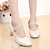 preiswerte Schuhe &amp; Taschen-Damen Ballsaal Schuhe für modern Dance Innen Professionell Walzer Absätze Einheitliche Farbe Schnalle Silber Weiß