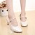 preiswerte Schuhe für Standardtanz und Modern Dance-Damen Ballsaal Schuhe für modern Dance Innen Professionell Walzer Absätze Einheitliche Farbe Schnalle Silber Weiß