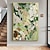 cheap Floral/Botanical Paintings-Mintura Handmade Abstract Green Flower Oil Paintings On Canvas Wall Art Decoration Modern Picture For Home Decor Rolled Frameless Unstretched Painting