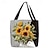 cheap Graphic Print Bags-Women&#039;s Tote Shoulder Bag Canvas Tote Bag Polyester Shopping Daily Holiday Print Large Capacity Foldable Lightweight Sunflower Striped White Yellow Pink