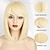 billiga Syntetiska peruker utan hätta-blond bob peruk med lugg kort blond bob peruk rak bob peruk syntetisk cosplay daglig fest peruk för kvinnor