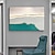 abordables Peintures Abstraites-vert mer océan peint à la main peinture à l&#039;huile abstraite feuille d&#039;or art bleu marine bleu clair mur art toile pour la maison chambre deocr pas de cadre