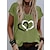 olcso Női pólók-Női Póló Szív Nyomtatott Szerető Hétvége Alap Rövid ujjú V-alakú Rubin