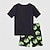 preiswerte 3D-Pyjama für Jungen-Jungen 3D Spiele Pyjama-Set mit T-Shirt und Hose Kurzarm 3D-Druck Sommer Aktiv Modisch Täglich Polyester kinderkleidung 3-12 Jahre Rundhalsausschnitt Heim Normal Innen Regular Fit