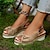 cheap Women&#039;s Sandals-Women&#039;s Sandals Espadrilles Walking Solid Color Summer Bowknot Platform Wedge Heel Open Toe Faux Leather Buckle Black Pink Blue