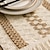 abordables Nappes-tapis de repas en corde de chanvre tapis de vaisselle en coton et lin géométrique en forme de diamant tissé couleur assortie tapis de bol à pompon de vacances matériau naturel style américain
