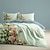 billige eksklusivt design-l.t.home 100% bomuld satin dynebetræk sæt vendbart premium 300 trådantal blomstermønster elite sengetøj sæt