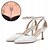 cheap Shoes &amp; Bags-Women&#039;s Wedding Shoes Pumps Party Valentine&#039;s Day Bridal Shoes Bridesmaid Shoes Buckle Kitten Heel Pointed Toe Elegant Minimalism With 1 Chrome Fashion Modern Tassel Fringe Butterfly Necklace