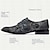 abordables Oxfords Homme-chaussures habillées pour hommes broderie noire en peau de mouton en cuir de veau antidérapant à lacets