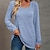 Χαμηλού Κόστους Βασικές Γυναικείες Μπλούζες-Γυναικεία Μπλουζάκι Βαμβάκι Σκέτο Causal Καθημερινά Αργίες Βασικό Μακρυμάνικο Λαιμόκοψη U Μπλε Απαλό Φθινόπωρο &amp; Χειμώνας