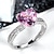tanie Pierścionki-walentynkowy pierścionek damski ślub klasyczny biały różowy miedź klasyczne kamienie urodzeniowe słodki 1szt opal