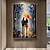 preiswerte Gemälde mit Menschen-handgemaltes abstraktes romantisches Paar-Ölgemälde auf Leinwand, großes Wandkunst-Straßenkunst-Waldgemälde, Dekorgemälde für Wohnzimmer, Heimdekoration, fertig zum Aufhängen oder auf Leinwand