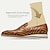 זול נעלי בד ומוקסינים לגברים-פרוטות עור ארוגות בעבודת יד בסגנון רטרו רומאי פרדות לגברים