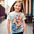 olcso lány 3D-s pólók-Lány 3D Virágos Pillangó Póló Ing Rövid ujjú 3D nyomtatás Nyár Aktív Divat aranyos stílus Poliészter Gyerekek 3-12 év Terített nyak Szabadtéri Hétköznapi Napi Normál