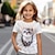 tanie dziewczęce koszulki 3d-Dla dziewczynek 3D Kot T-shirt Koszula Krótki rękaw Druk 3D Lato Aktywny Moda Śłodkie Poliester Dzieci 3-12 lat Półgolf Na zewnątrz Codzienny Regularny