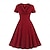 preiswerte Historische &amp; Vintage-Kostüme-Retro Vintage 1950s Kleid A-Linie Kleid Swing-Kleid Mittag Damen Feste Farbe V Ausschnitt Party Verabredung Kleid
