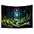 abordables Tapices de luz negra-Tapiz de luz negra UV reactivo que brilla en la oscuridad bosque trippy camino brumoso naturaleza paisaje colgante tapiz pared arte mural para sala dormitorio