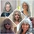 cheap Synthetic Trendy Wigs-Grey Wigs with Bangs Long Curly Synthetic Wigs for Women Daily Cosplay Party