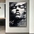 billige Portrætter-abstrakt kunst sort og hvid moderne vægkunst håndmalet vægkunst mand ansigt boligindretning boligindretning uden ramme