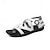 abordables Sandalias de hombre-Hombre Sandalias Zapatos romanos Sandalias Confort Casual Playa PU Negro Blanco Verano