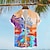 billiga Hawaiiskjorta för män-klockan är 5 någonstans papegoja män resort hawaiian 3d-tryckt skjorta knapp upp kort ärm sommar strand skjorta semester dagligt slitage s till 3xl