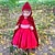 preiswerte Kostüme aus Film und Fernsehen-Rotkäppchen Prinzessin Märchen Mädchen Film Cosplay Kuschelig Rote Halloween Kindertag Handschuhe Umhang Ohrringe