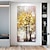 cheap Floral/Botanical Paintings-Mintura Handmade Abstract Tree Flower Oil Paintings On Canvas Wall Art Decoration Modern Picture For Home Decor Rolled Frameless Unstretched Painting