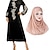 billige Arabisk muslim-sett med kvinners arabisk muslimsk kjole kaftan kjole for ramadan abaya broderikjole hijab skjerf skjerf wrap farget hodeplagg for ramadan religiøse 2 stk kvinner ramadan arabian muslim islamsk