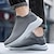 cheap Men&#039;s Slip-ons &amp; Loafers-Men&#039;s Loafers &amp; Slip-Ons Slip-on Sneakers Running Walking Sporty Casual Outdoor Daily Fabric Breathable Slip-on Black khaki Grey