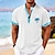 voordelige Hawaiiaans overhemd voor heren-kokospalm heren resort hawaiiaans 3d print overhemd henley overhemd button-up overhemd zomer overhemd vakantie uitgaan lente &amp; zomer opstaande kraag henley kraag korte mouw lichtblauw wit groen