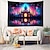 cheap Blacklight Tapestries-Ramadan Mosque Blacklight Tapestry UV Reactive Glow in the Dark Trippy Misty Nature Landscape Hanging Tapestry Wall Art Mural for Living Room Bedroom