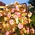 olcso LED szalagfények-napelemes rózsa virágfüzér lámpák 2m 20 leds kerti vízálló valentin-napi fényfüzér otthoni hálószobához buli ünnep esküvő karácsonyi kert Valentin-napi dekoráció