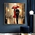 olcso Portrék-séta az esőben feszített vászon kézzel festett falművészet színes absztrakt pop art design szerelmese esernyővel sétál az esőben feszített vászon