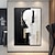 billiga Människomålningar-original svartvit figur oljemålning vit texturerad oljemålning modern abstrakt akryl väggkonst svart handmålad målning present utan ram