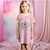 levne Dívčí 3D pyžamo-dívčí 3d noční košilka s jednorožcem pyžamo růžová krátký rukáv 3d tisk léto aktivní móda roztomilý polyester děti 3-12 let posádka krk domácí kauzální vnitřní regular fit