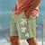 billige Grafiske shorts til mænd-herre bomuldsshorts sommershorts strandshorts print snøre elastisk talje dyrekomfort åndbar kort udendørs ferie gå ud bomuldsblanding hawaiiansk afslappet armygrøn hvid
