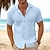 cheap Men&#039;s Button Up Shirts-Men&#039;s Shirt Button Up Shirt Summer Shirt Beach Shirt Black White Pink Blue Khaki Short Sleeve Plain Lapel Casual Daily Clothing Apparel Cotton And Linen Fashion Comfortable
