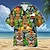abordables Camisa hawaiana para hombre-Tiki hoja tropical aloha resort para hombres camisa hawaiana con estampado 3d abotonada camisa de manga corta de verano ropa diaria de vacaciones s a 3xl