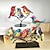 baratos Estátuas-pássaros manchados em ornamentos de mesa de galho, decorações de pássaros vívidos de metal em galho, presente de mesa de estátua de artesanato de colibri multicolorido de dupla face para amantes de pássaros