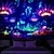 abordables Tapices de luz negra-Tapiz de luz negra UV reactivo que brilla en la oscuridad flores espeluznantes trippy brumoso naturaleza paisaje colgante tapiz pared arte mural para sala de estar dormitorio