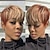 abordables Perruques de déguisement-perruques synthétiques courtes pour femmes noires/blanches perruques de cheveux de couleur naturelle pour femmes perruques de cheveux courts avec frange perruques de la Saint-Patrick