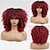 ieftine Peruci Costum-peruci ondulate roșii pentru femei de culoare perucă ondulată roșie cu breton perucă ondulată afro sintetică de 14 inci pentru uz zilnic