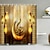 baratos Cortinas de Banho-Cortina de chuveiro eid-ul-fit para decoração de banheiro com ganchos, conjunto de cortina de chuveiro de tecido à prova d&#039;água com 12 pacotes de ganchos de plástico