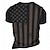 Недорогие Мужские футболки с 3D принтами-Графика Орел Американский флаг Ретро На каждый день Уличный стиль Муж. 3D печать Футболка Для спорта и активного отдыха Праздники На выход Футболка Черный Бордовый Темно синий С короткими рукавами