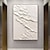 billige Abstrakte malerier-hvide bølger abstrakt maleri hvid 3d tekstureret kunst hvid tekstureret vægkunst minimalistisk kunst boligindretning strakt ramme klar til at hænge