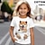 abordables t-shirts 3d fille-Fille 3D Chien Tee-shirts Chemises Manche Courte 3D effet Eté Actif Mode Le style mignon 100% Coton Enfants 3-12 ans Col Ras du Cou Extérieur Casual du quotidien Standard