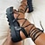 ieftine Sandale de Damă-Pentru femei Sandale Sandale cu șireturi Sandale cu bretele Boho Platformă Punk Vacanță PU Dantelat Negru Alb