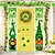 levne Den svatého Patrika party dekorace-1 pár, sv. Patrikův den a Velikonoce 11,81 * 70,87 palce zelený trpaslík polyesterové kuplety závěsy na dveře party dekorace zásoby