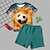 billige 3D-pyjamas for gutter-Gutt 3D Fotball Pyjamassett med t-skjorter og bukser Kortermet 3D-utskrift Sommer Aktiv Mote Daglig Polyester Barn 3-12 år Crew-hals Hjem Avslappet Innendørs Normal